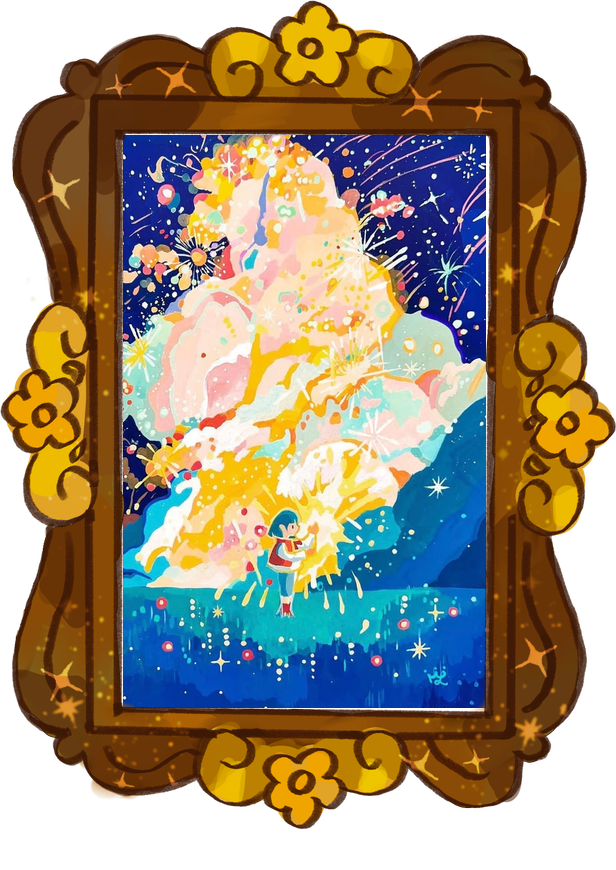 Howl and the Falling Star, framed