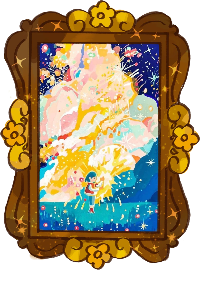 Howl and the Falling Star, framed