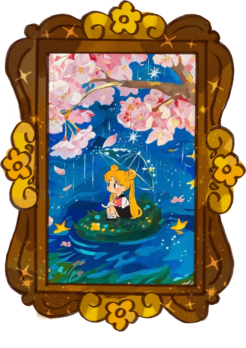 Sailor’s Midnight Blossoms, framed