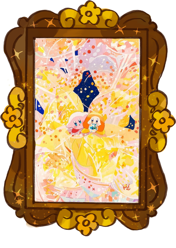 Kirby’s Disco Party, framed