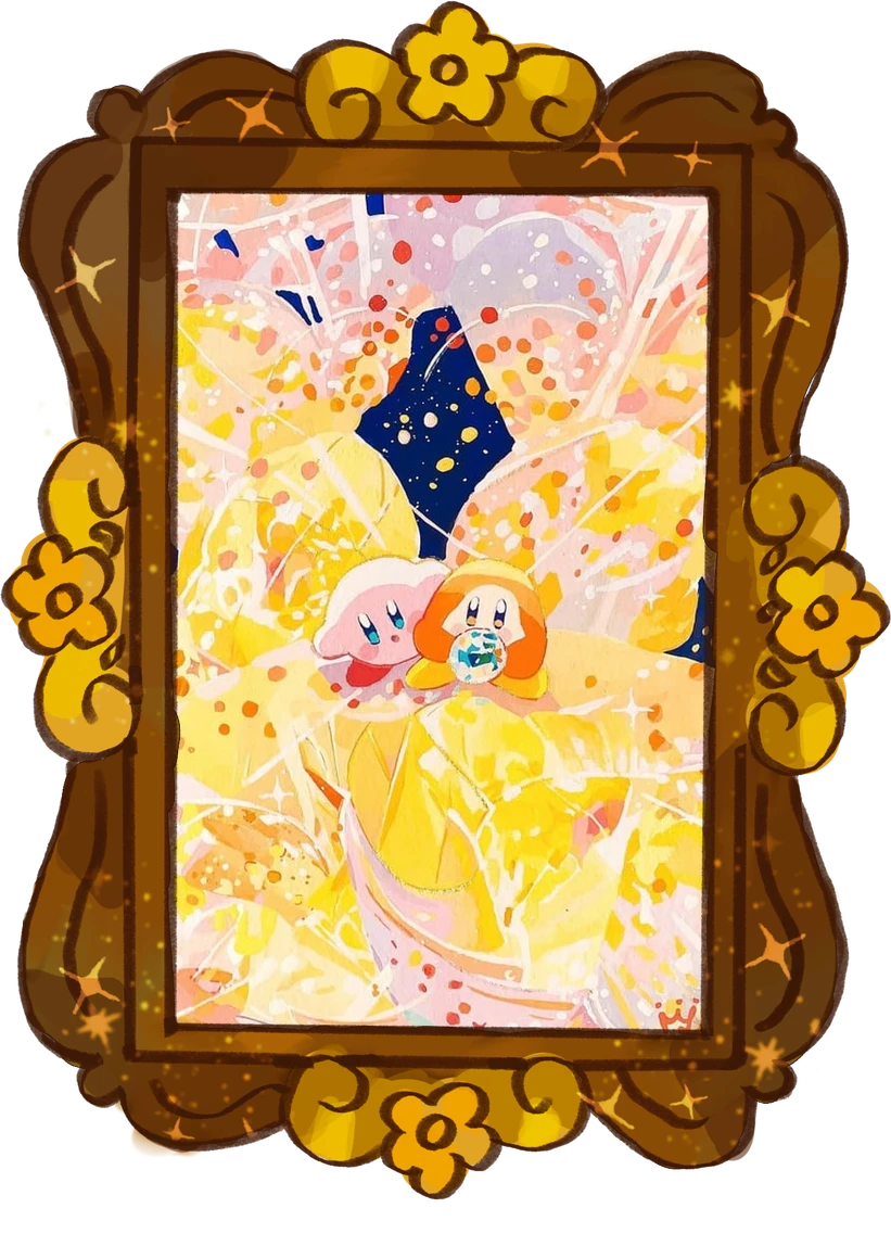 Kirby’s Disco Party, framed