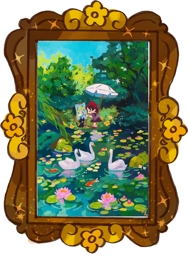 Kiki on an Art retreat, framed