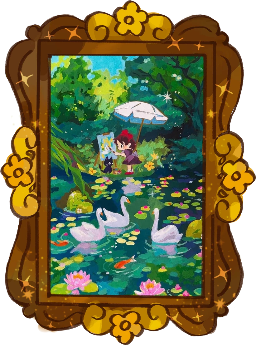 Kiki on an Art Retreat, framed