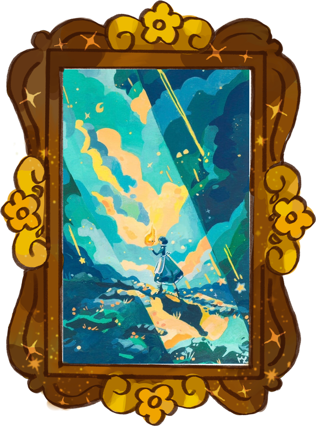 Sophie and Calcifer, framed