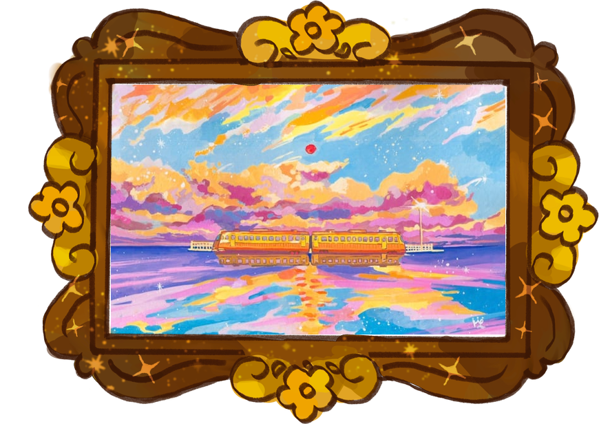 Sunrise Over the Sixth Station, framed